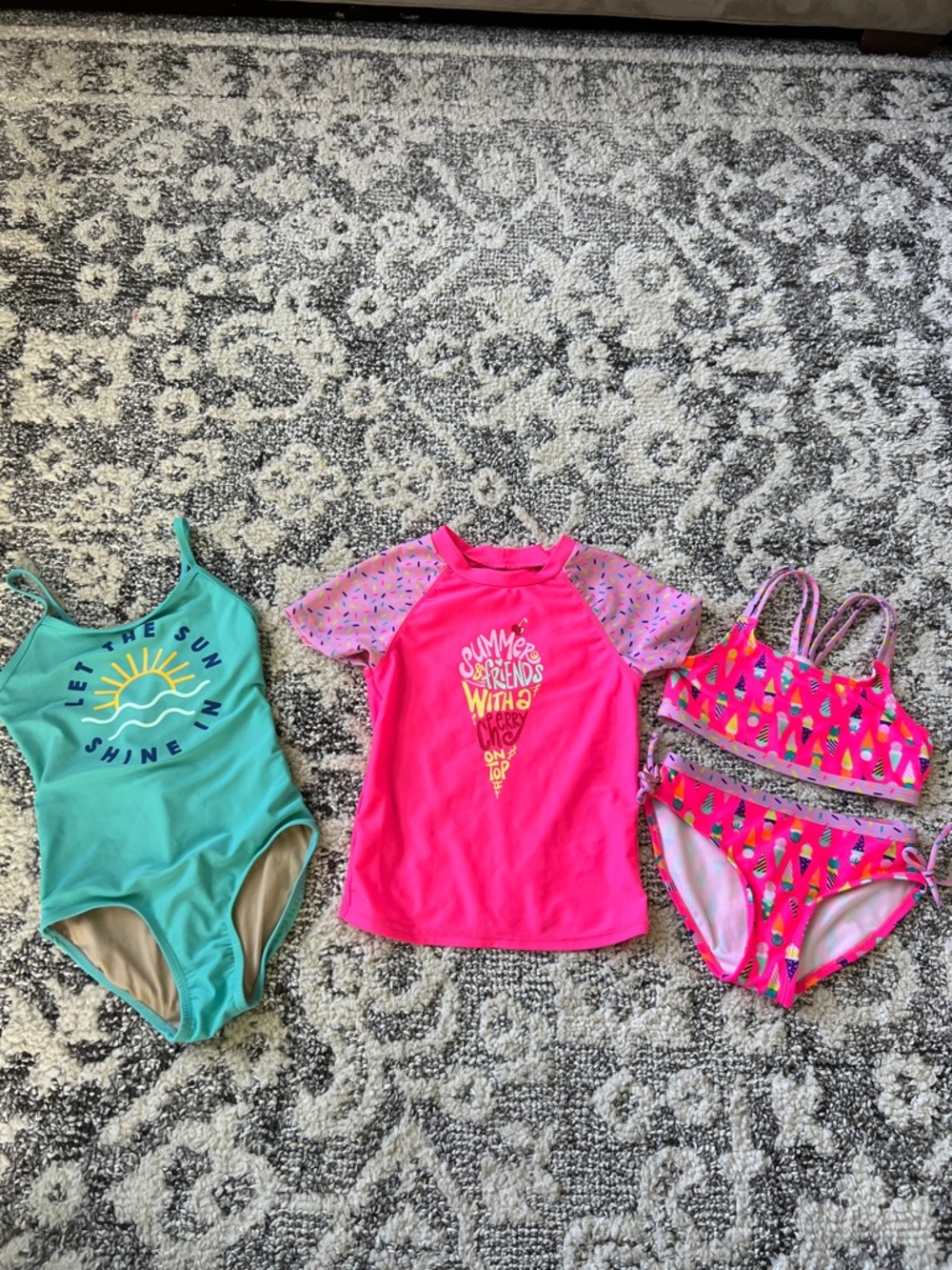 Cat & Jack Turquoise Sun Graphic One-Piece Swimsuit